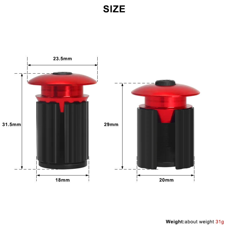 Description Picture 3 of item1 Pair Bicycle Handlebar End Plug Caps Aluminum Alloy Multi-Color Bike Grip Handlebar End Cap BMX Cycling Handlebar Accessories