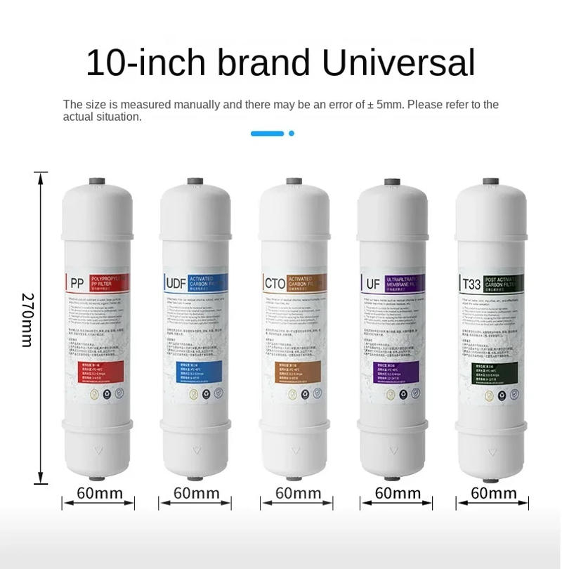 Description Picture 4 of item10" Inline Water Filter Cartridge Quick Connect PP Cotton Activated Carbon for RO System Refrigerator Ice Maker Chlorine Removal