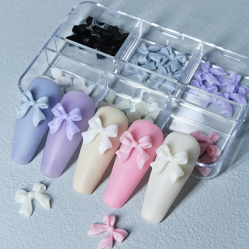 Description Picture 6 of item30pcs Kawaii Mini Bow 3D Cute Nail Art Decorations Matte Butterfly Nails Charms Designs DIY Resin Nail Accessories
