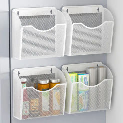 Refrigerator Magnetic Attraction Storage Rack Home Wall Hanging Basket Kitchen Magnetic Iron Shelf Sundries Organizers Holder