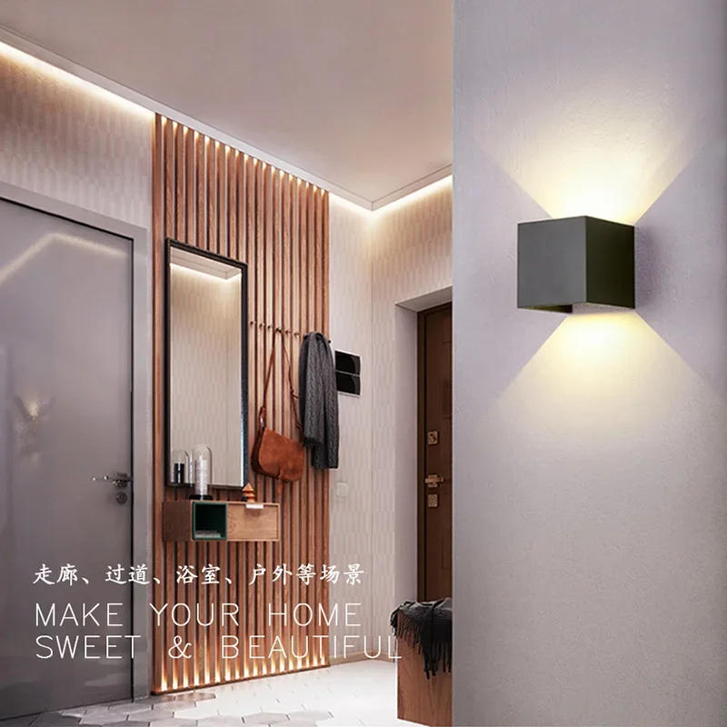 Description Picture 2 of itemLED Wall Light with Human Body Motion Sensing IP65 Waterproof Outdoor&Indoor Wall Lamp Garden Light Fixture Aluminum AC90-260V
