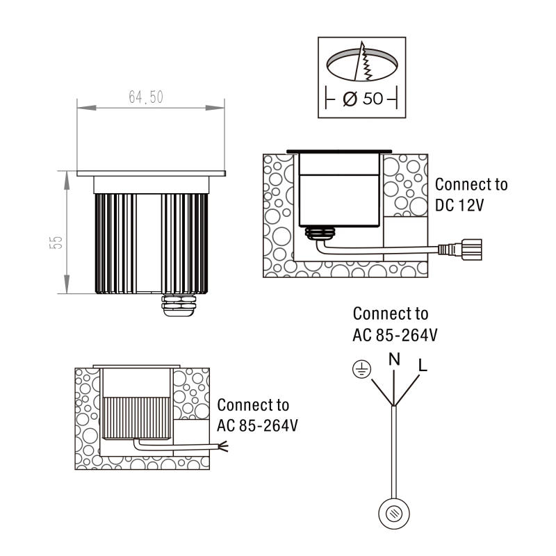 Description Picture 5 of itemOutdoor LED Landscape Lights for Patio Garden Backyard Recessed Floodlight Under the Tree 12V AC85-265V 5W COB