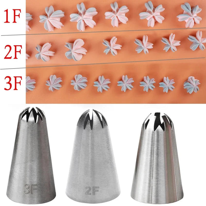 Description Picture 4 of item#1F#2F#3F Cherry Blowwoms Cream Nozzles Confectionery Cake Making Tools Flower Piping Tips Cupcake Pastry Decorating Tools