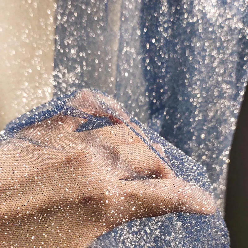 Description Picture 4 of itemShiny Glitter Sequin Soft Net Yarn Lace Sparkle Tulle Silver Mesh Fabric DIY Sewing Wedding Dress Veil Dance Tutu Decor Props