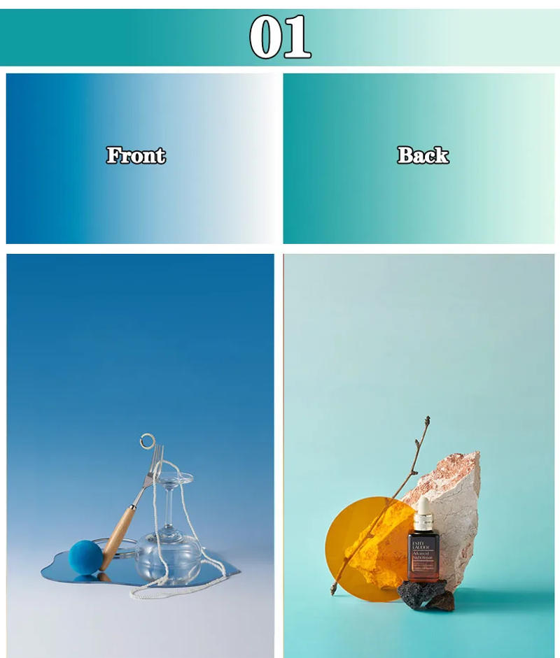 Description Picture 3 of itemGradient Color Photography Backdrops 57*87CM 2 Sided Photo Backgrounds Wallpaper Studio Waterproof Products Photographic Props