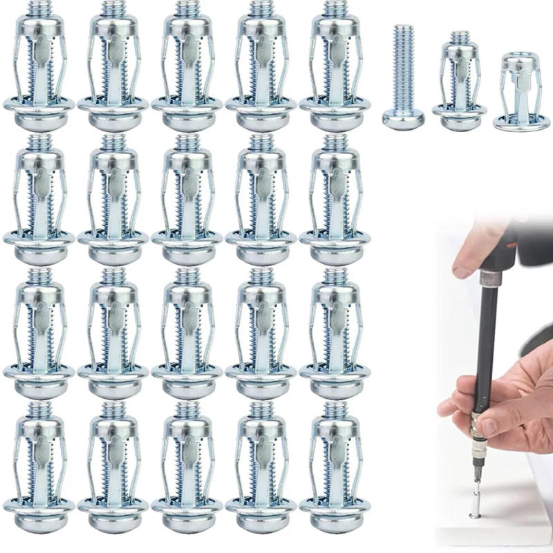 Description Picture 2 of item20 Pieces Expansion Screw Nut Petal Rivet Nut Metal Nut Bolt Hollow Iron Sheet Plastic Plate Furniture Hardware