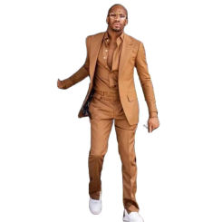 Brown Men Suits Peaked Lapel Slim Fit Costume Homme Wedding Groom Party Dress Tailored Made Bespokesuit 2 Pieces Jacket+Pant