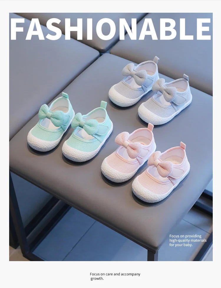 Description Picture 2 of itemKids Shoes  Baby Girl Walking Shoes with Breathable and Non Slip Mesh Bow Princess Shoes with Non Slip Soft Soles