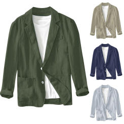 Autumn New Casual Cotton and Linen Safari Suits for Men Clothing Solid Color Blazers Men Jackets Oversize Men's Suit Jackets