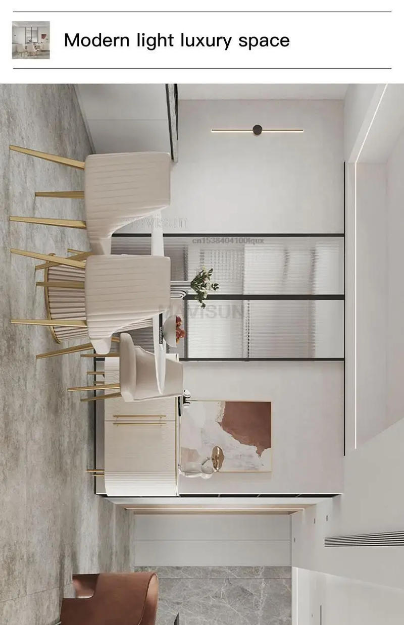 Description Picture 5 of itemModern Simple Light Luxury High-End Rock Slab Round Kitchen Table Household Dinner Marble Dining Table And Chair Combination