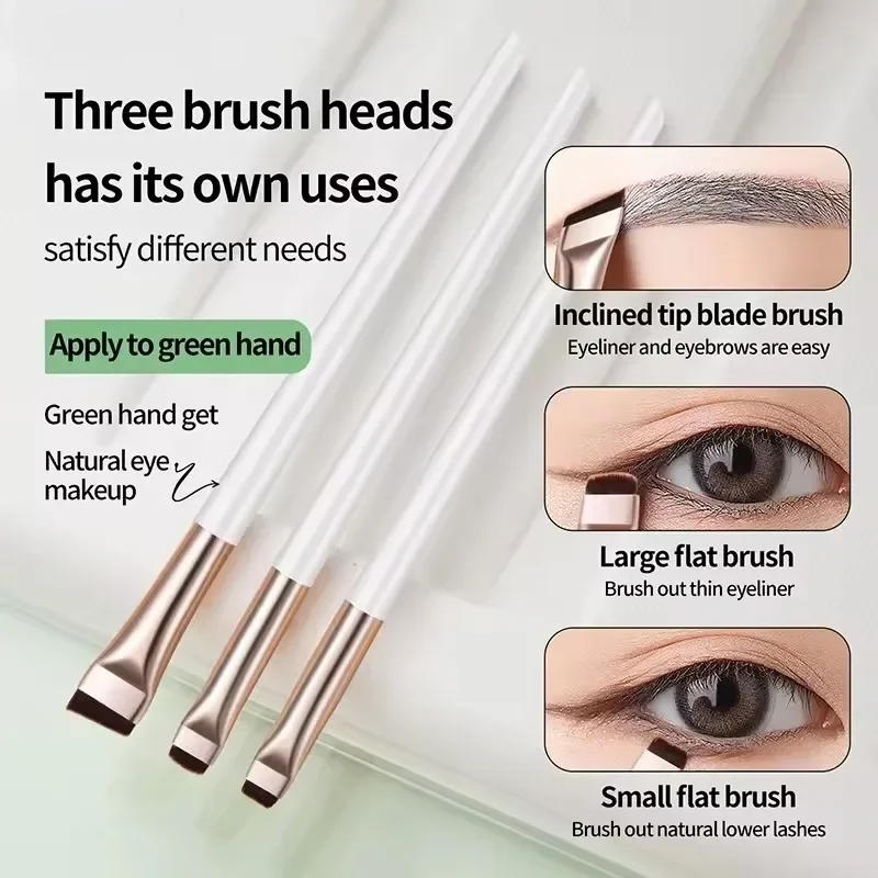 Description Picture 2 of item3 Pcs Edge Eyeliner Brush Oblique Head Eyebrow Brush Outline Eyeliner Brush Ultra-thin Eyeshadow Makeup Tools