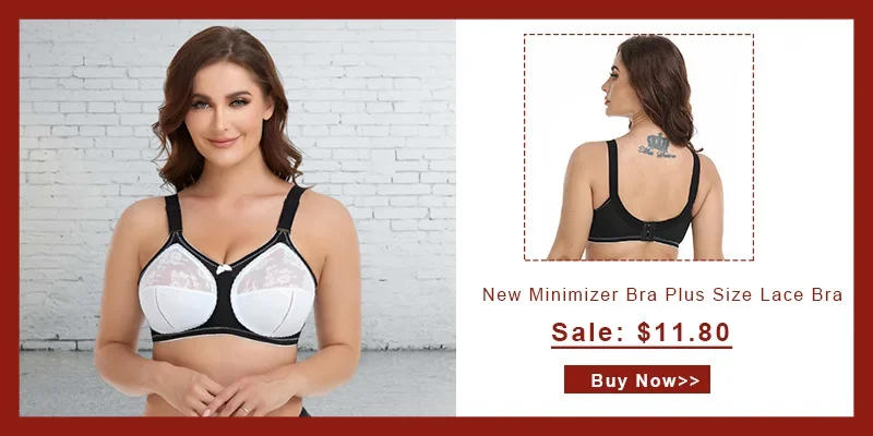 Description Picture 2 of itemWomen's Plus Size Front Closure Bra Floral Lace Unlined Jacquard Full Coverage Underwire Racerback Non-padded Lingerie 34-50