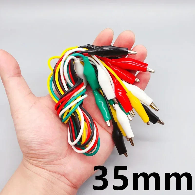 Description Picture 6 of item10pcs Color Alligator Clip Electric DIY Small Battery Power Cord Sheath Electric Clamp Double Head Test Clamp.28mm35mm45mm 50cm