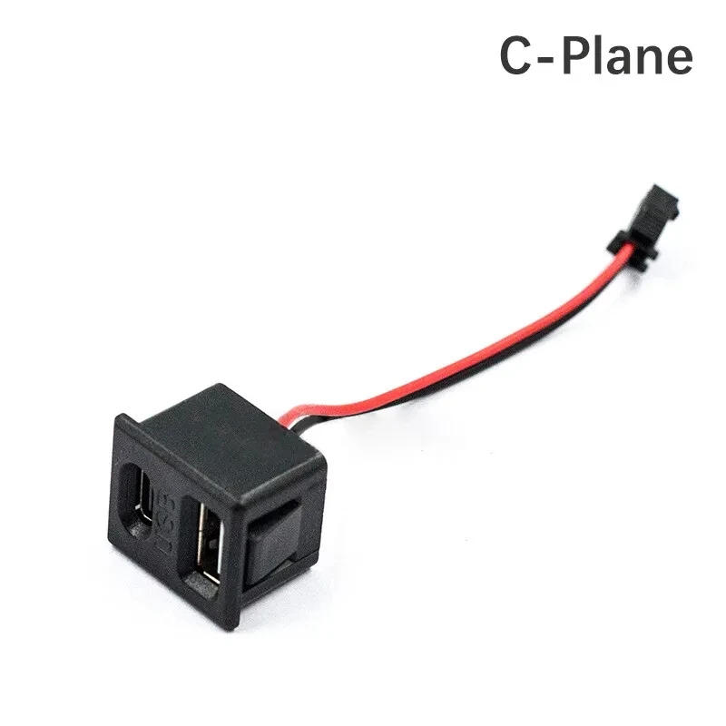 Description Picture 4 of item1Pcs Black Double Layer Usb Female Base Type-C Socket and Female Usb Lamp Charging Socket Power Socket With Cable Connector