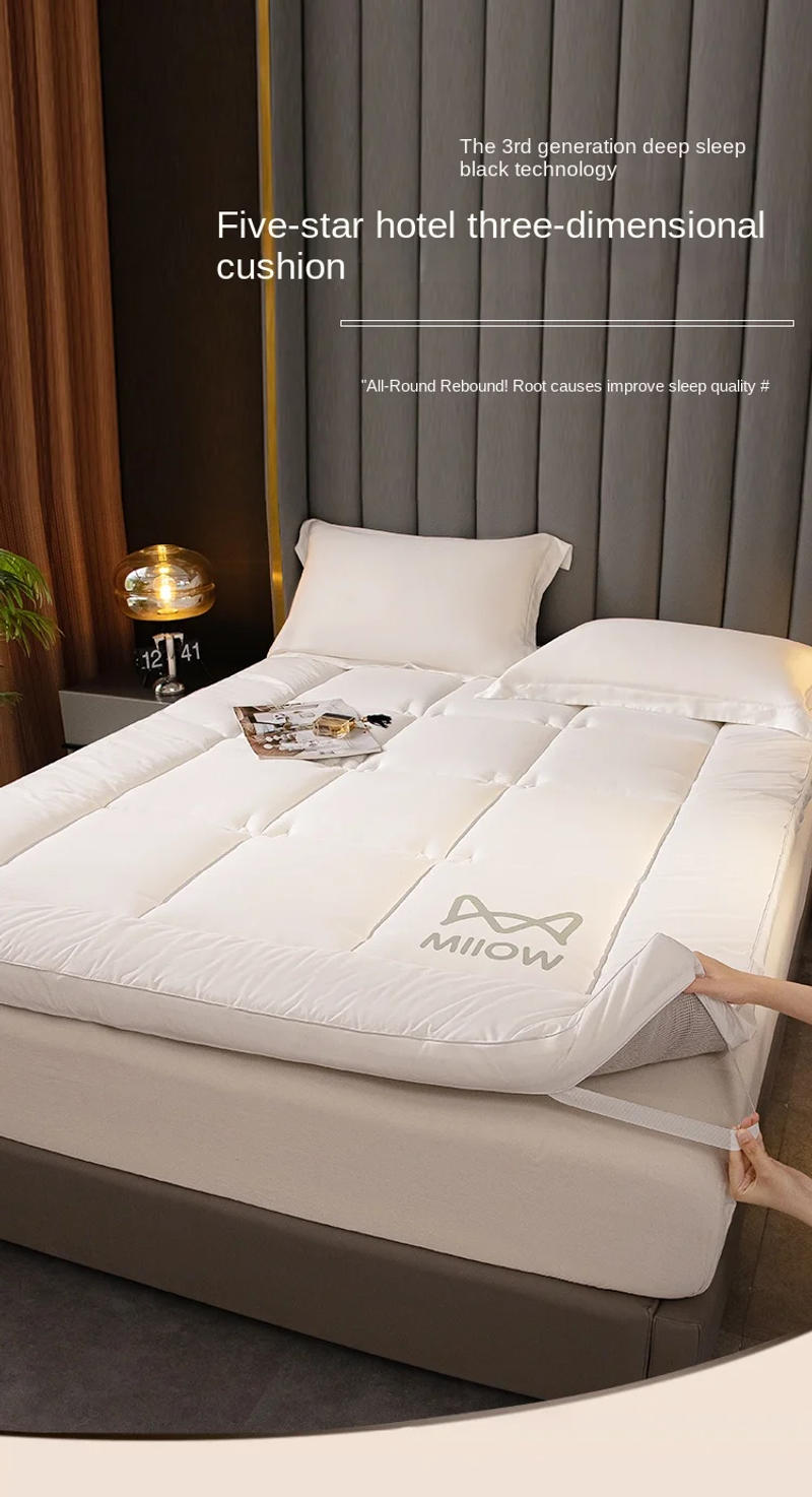 Description Picture 2 of item1Pc Hotel Style Mattress Soft Cushion Home Bedroom Tatami Mat Mattress Thickeneded Sleeping Pad Single Double Bed Mattress Vrzone