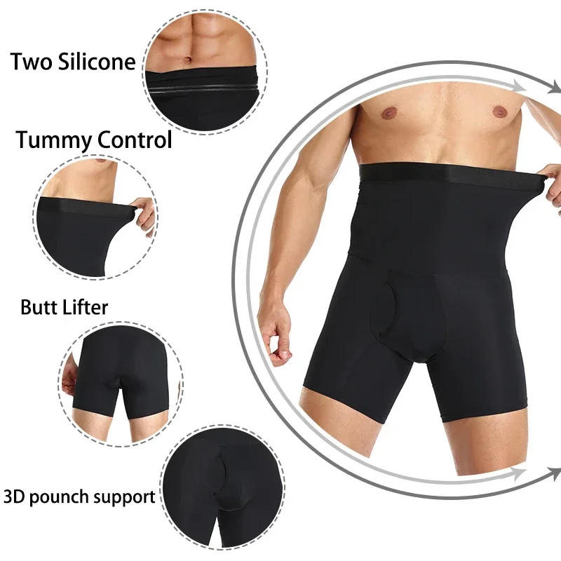 Description Picture 5 of itemMen Tummy Control Shorts Body Shaper Compression High Waist Trainer Belly Tummy Control Slimming Shapewear Boxer Underwear
