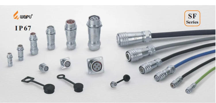 Description Picture 3 of itemWEIPU SF12 SF1210/S_+SF1212/P Female Plug Male Socket Waterproof M12 Circuit Electric Panel Connector Adapter 2 3 4 5 6 7 9 Pin