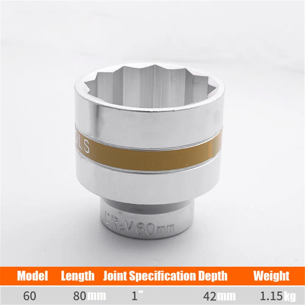 Description Picture 2 of item1Pcs 3/4" Drive Heavy Torx Impact Socket Metric Head 12 Piont Adopter Air Sockets Hand Tools 1Nch Ratchet Wrench Socket 60mm