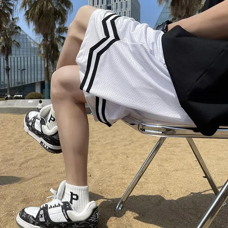 Description Picture 2 of itemQuick drying two-piece American basketball pants, men's breathable knee tight fitness shorts, running training three part sports