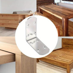 4 L bracket corner bracket set, metal L bracket, used for shelves, wooden furniture cabinets, chairs, drawers screws