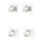 4PCS white transpare