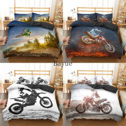 Home Motocross Bedding Set For Boys Adults Kids Off-road Race Motorcycle Duvet Cover Bed Cover Single King Double 2/3pcs Suit
