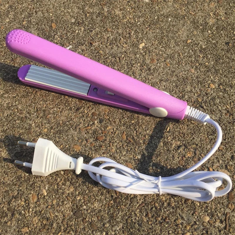 Description Picture 4 of itemPortable Fluffy Small Waves Corrugated Mini Hair straightener Iron Pink Ceramic Straightening Corrugated Curling Iron Styling