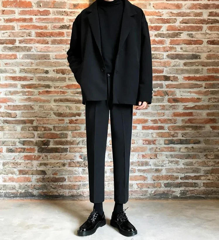 Description Picture 5 of itemTressed Polyester Trousers for Men Wide Leg Slim Fit Man Suits Pants Tailoring Summer 2024 Anti-wrinkle New In Spring Clothes Up
