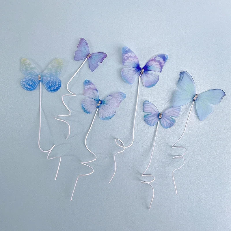Description Picture 2 of item3D Butterfly Happy Birthday Cake Topper for Wedding DIY Party Baby Shower Girls Dessert Cupcake Decorations Cake Tool
