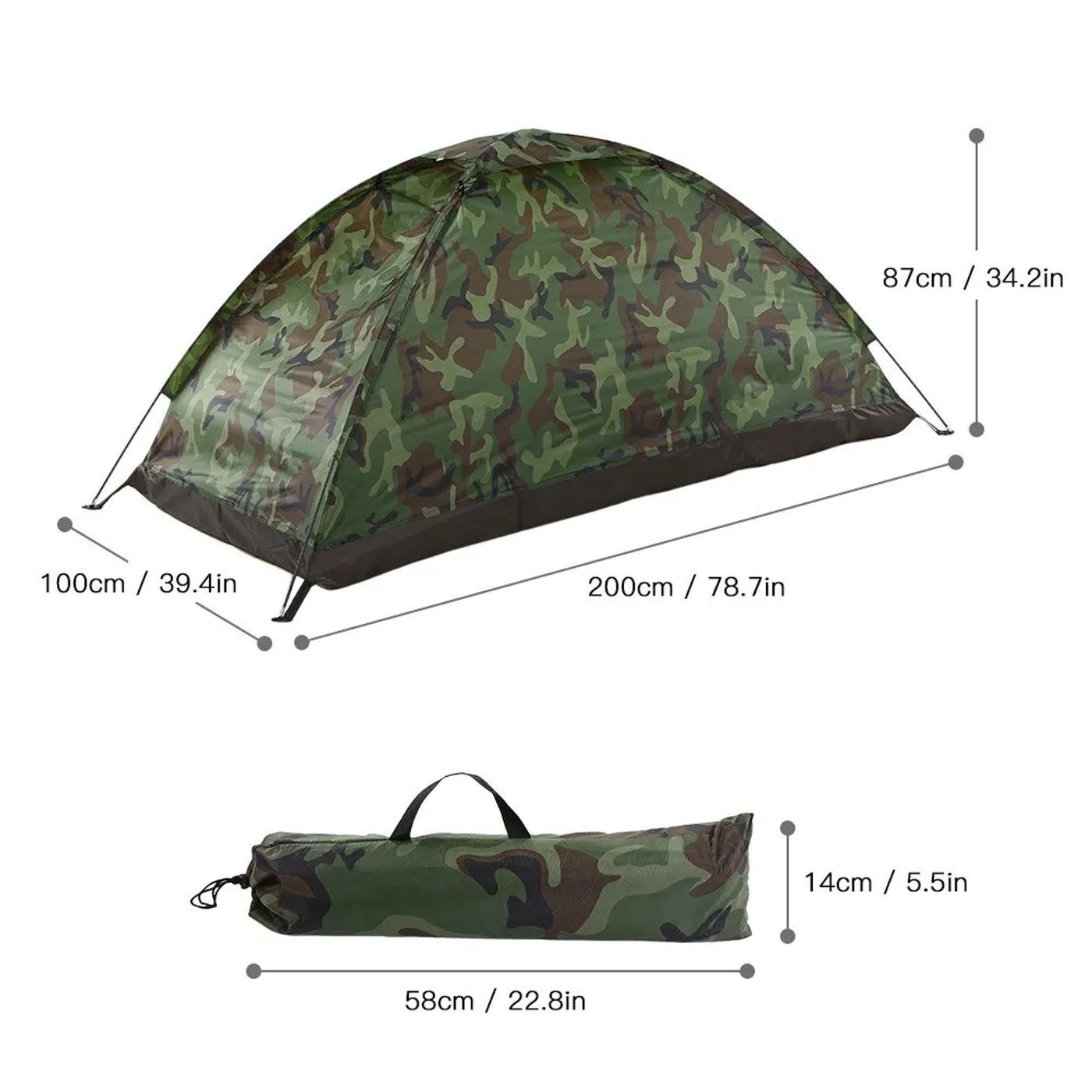 Description Picture 5 of itemHiking Kits 1 Pcs Camping Tent 1 Person/2 Person Convenient To Store Fiberglass Hiking Tent Ultralight Tent 2023 New
