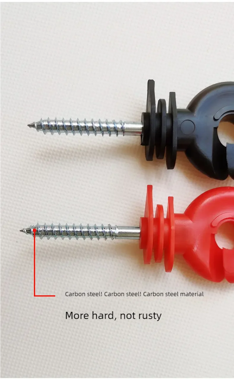 Description Picture 3 of itemElectric Fence Offset Ring Insulator Wood Post Fencing Screw Timber Tape Wire Insulators Safe Garden Buildings Accessory