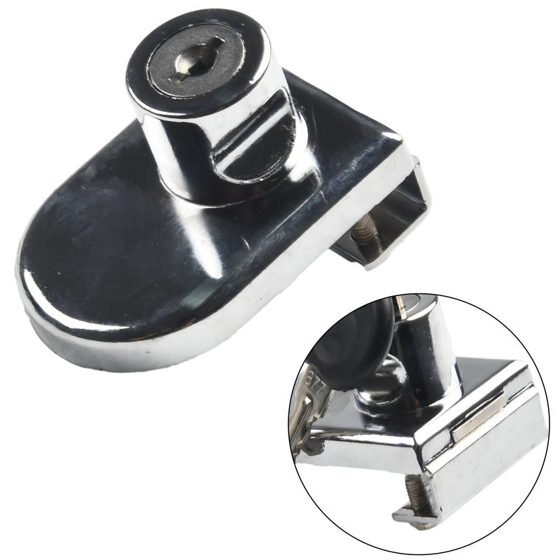 Description Picture 6 of item5-8mm Keys Glass Door Lock Delicate Smooth Thick glass Hardware Kitchen Replacement Display Cabinet Double-Door Home