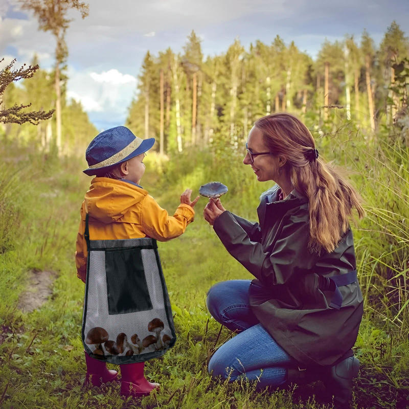 Description Picture 5 of item1/2Pcs Multipurpose Storage Bag Mesh Mushroom Foraging Bag With Adjustable Shoulder Strap Large Capacity Outdoor Shopping Pouch