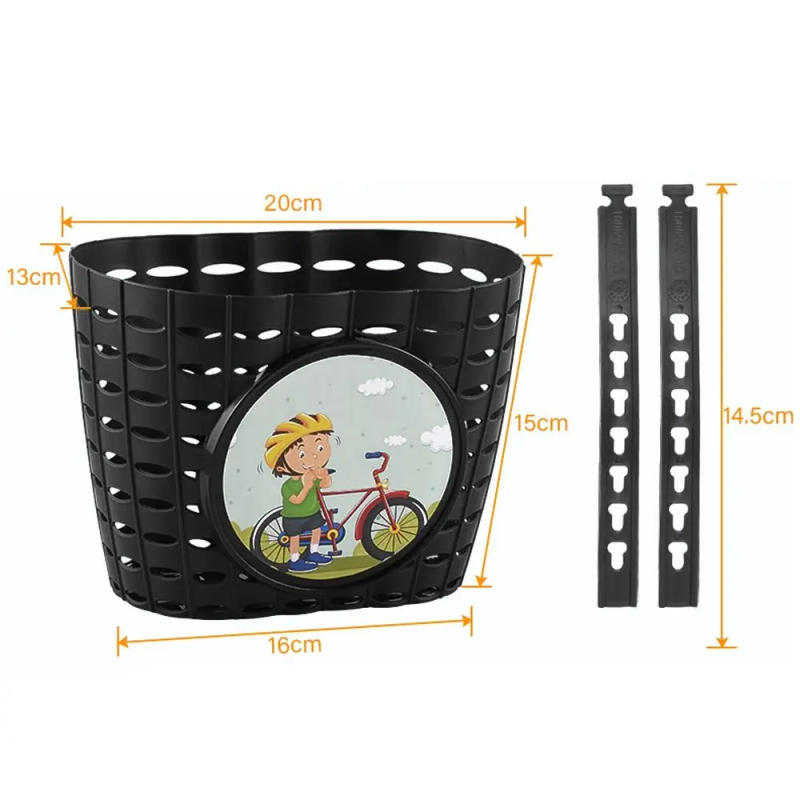 Description Picture 2 of itemChildren Bicycle Storage Bag Scooter Handlebar Basket Bike Front Carrier Bag Scooter Front Basket with Sticker Cycling Accessory