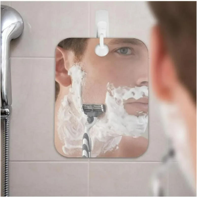 Description Picture 4 of item2025 1pcs Acrylic Mirror With Wall Suction Shower Mirror For Man Shaving Women Makeup Portable Travel Bathroom Accessories