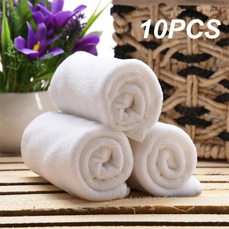 Description Picture 6 of item10pc White Soft Microfiber Fabric Face Towel Hotel Bath Towel Wash Cloths Hand Towels Portable Multifunctional Cleaning Towel