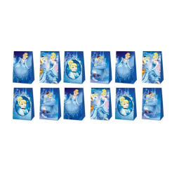 12/48Pcs Cartoon Cinderella Party Paper Candy Bag Kids Girls Birthday Decor Cinderella Princess Theme Party Candy Box Supplies