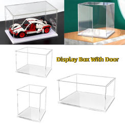 Acrylic Transparent Display Box With Door Toy Car Storage Show Case Dust-Proof Protection For Action Figures Models Collectibles