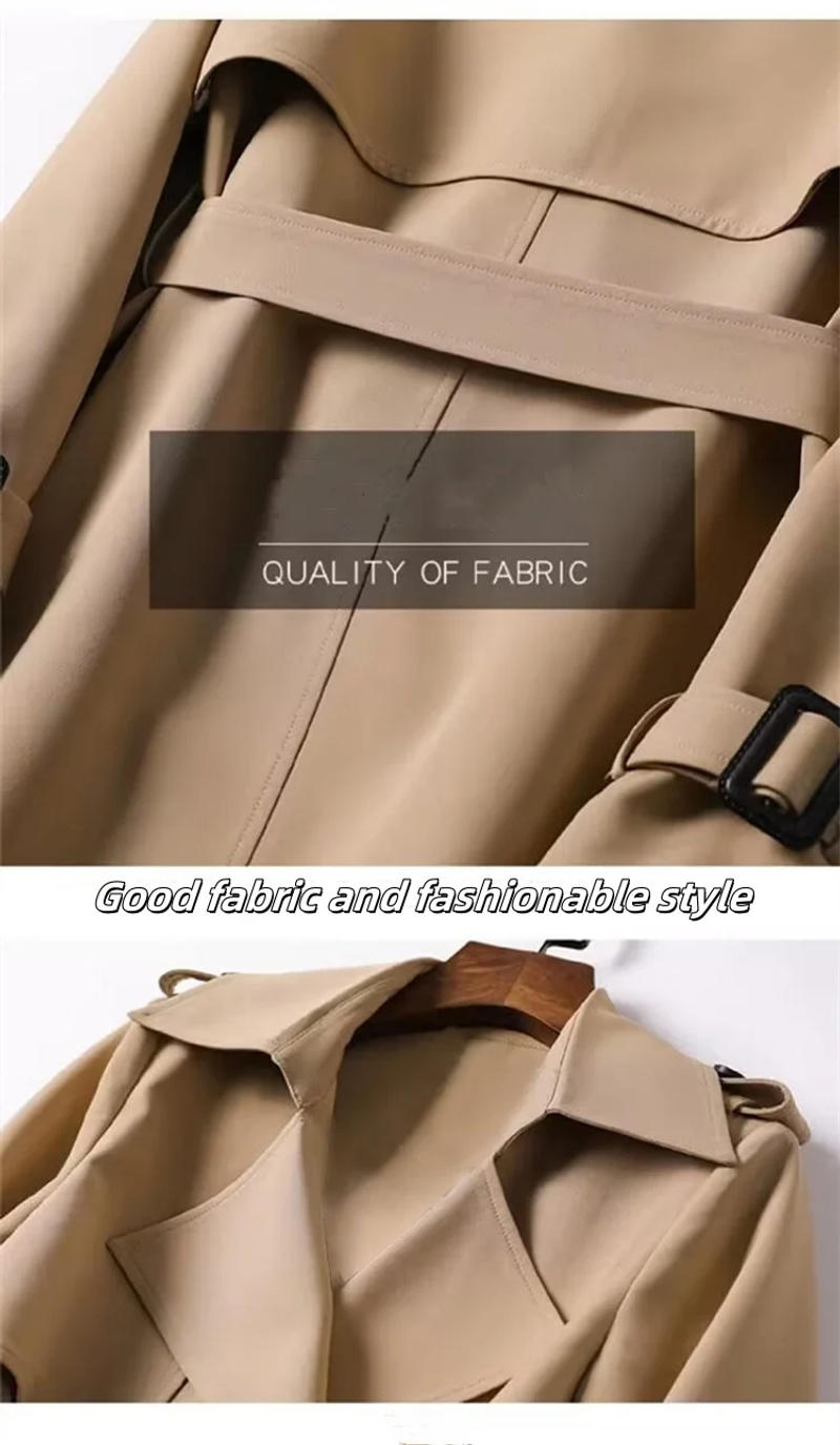 Description Picture 6 of itemWidebreaker Elegant Solid Trench Coat Fashion Women Korean 2025 New Spring Streetwear Jackets British Button Office Lady Outwear