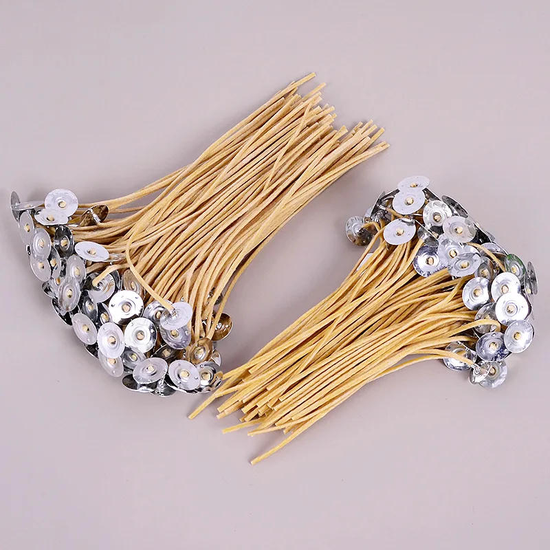Description Picture 2 of itemWholesale 100pcs Set Beeswax Candle Wicks Eco-Friendly Hemp Rop for Metal Holder Low Smoke Cotton Candle Wicks for Candle Making