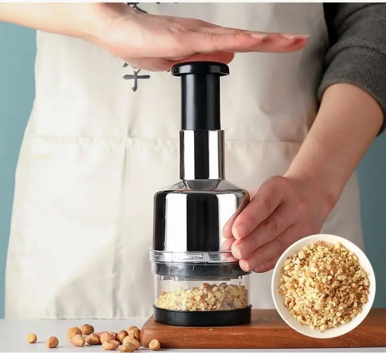 Description Picture 6 of itemPressed Garlic Chopper Handheld Slap Press Chopper Mincer for Nuts Efficient Onion Garlic Fruit Vegetable Tools Kitchen Gadgets