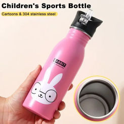 Aluminium Cartoon Sports Mug Cartoon Figure Children's Mug Stainless Steel Water Bottle with Lid Insulated Mug