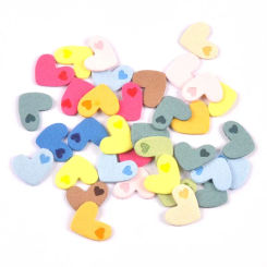 50Pcs Heart Shape Embossing Leather Labels For Garment Tags Sewing Hats Bags Accessories Clothing DIY Crafts Handmade Supplies