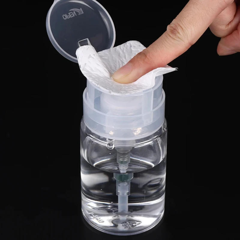 Description Picture 2 of item100 ml Nail Storage Refillable Bottles Empty Liquid Press Pump Dispenser Nail Art Polish Remover Cleaner Makeup Manicure Tools