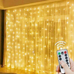 3M 6M LED Curtain Garland Fairy String Lights Christmas Holiday Party Wedding Decoration USB Remote 8 Modes Waterfall Lighting