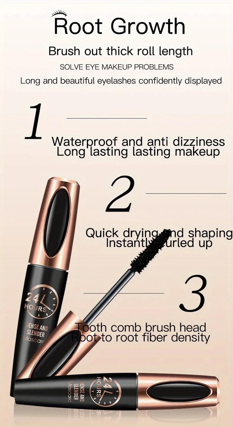 Description Picture 5 of item8D Mascara Thick Long Curling Waterproof Sweatproof 24h Lasting Effect Non-Smudge