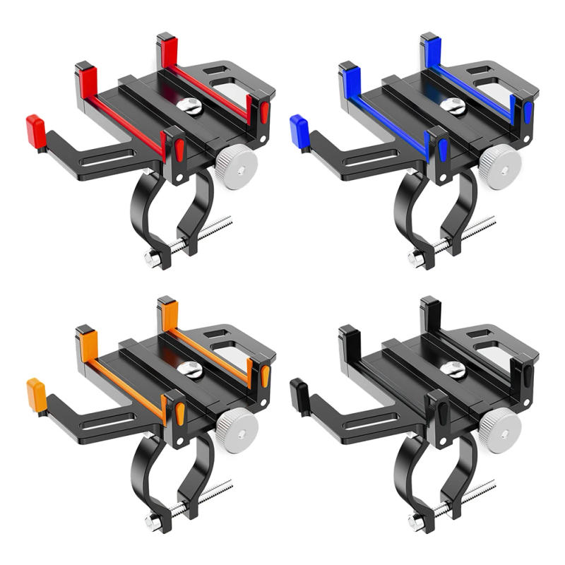 Description Picture 2 of itemBicycle Phone Holder Motorcycle Phone Holder Shockproof Quick Disassembly Blue Red Black Orange Easy Installation Cycling Parts