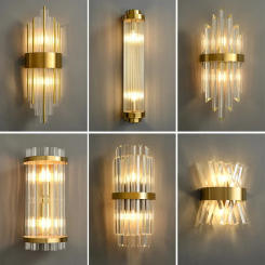LED Luxury Crystal Wall Lamps For Living Room Hall Foyer Hotel Indoor Home Art Decor Wall Sconces Gold Bedside Lights Wall Light