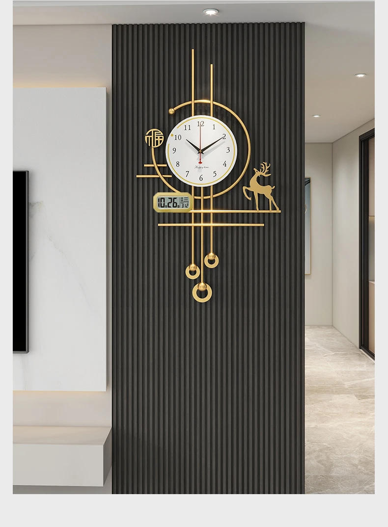 Description Picture 4 of itemEuropean Hanging Wall Clock Classic Fancy Pendulum Luminous Wall Clock Gold Art Mecanismo Reloj Pared Home Decorating Items