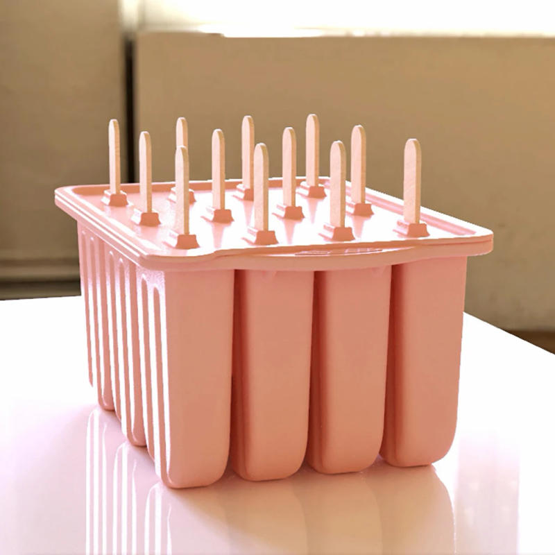 Description Picture 2 of item12 Cavity Silicone Popsicle Molds With 50pcs Popsicle Sticks Summer Diy Popsicle Maker Mold Ice Cream Mold Home Kitchen Supplies